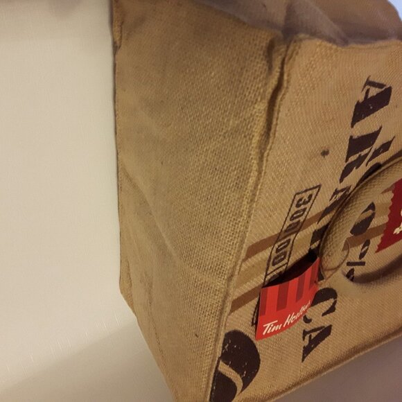 Tim Hortons Tote Bag 100% Jute Tim Horton's Coffee Burlap Coffee Sack - Picture 2 of 6